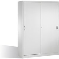 C+P Werkzeugschrank mit Schiebetüren, innen 2 x 4 Böden, H1950xB1600xT400mm Front Lichtgrau Korpus Lichtgrau von C + P Möbelsysteme