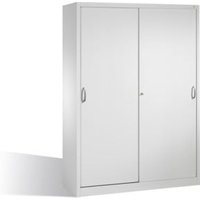 C+P Werkzeugschrank mit Schiebetüren, innen 2 x 4 Böden, H1950xB1600xT500mm Front Lichtgrau Korpus Lichtgrau von C + P Möbelsysteme