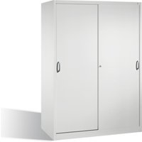 C+P Werkzeugschrank mit Schiebetüren, innen 2 x 4 Böden, H1950xB1600xT600mm Front Lichtgrau Korpus Lichtgrau von C + P Möbelsysteme