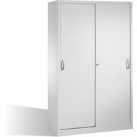 C+P Werkzeugschrank mit Schiebetüren, innen 4 Böden, H1950xB1200xT500mm Front Lichtgrau Korpus Lichtgrau von C + P Möbelsysteme