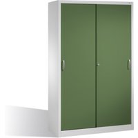 C+P Werkzeugschrank mit Schiebetüren, innen 4 Böden, H1950xB1200xT500mm Front Resedagrün Korpus Lichtgrau C+P Werkzeugschrank mit Schiebetüren, innen 4 Böden, H1950xB1200xT500mm Front Resedagrün Korpus Lichtgrau von C + P Möbelsysteme