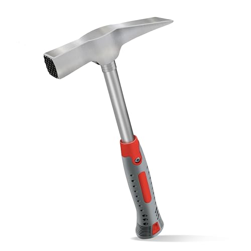 C&T Maurerhammer, Geologenhammer,Steinhammer,Mason's Hammer 600g mit Stahlrohrstiel R-Type | Berliner Form | Hochwertiger Zimmererhammer & Bautenschutzhammer | Robustes Maurerwerkzeug für Profis von C&T
