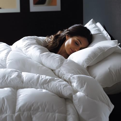 C&W Weiße Gänsedaunen-Steppdecke, Queen-Size-Daunendecke, schwere Wärme für den Winter 750 Füllkraft, 1,5 l, Füllgewicht, Weiß C&W Weiße Gänsedaunen-Steppdecke, Queen-Size-Daunendecke, schwere Wärme für den Winter 750 Füllkraft, 1,5 l, Füllgewicht, Weiß von C&W