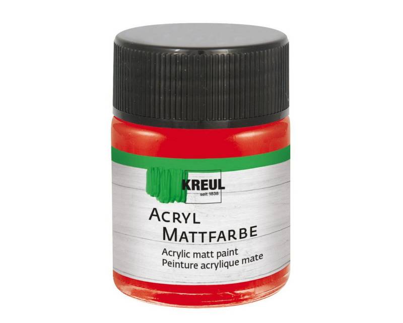 C. KREUL Acrylfarbe KREUL Acryl Mattfarbe brillantrot 50ml Glas von C. KREUL