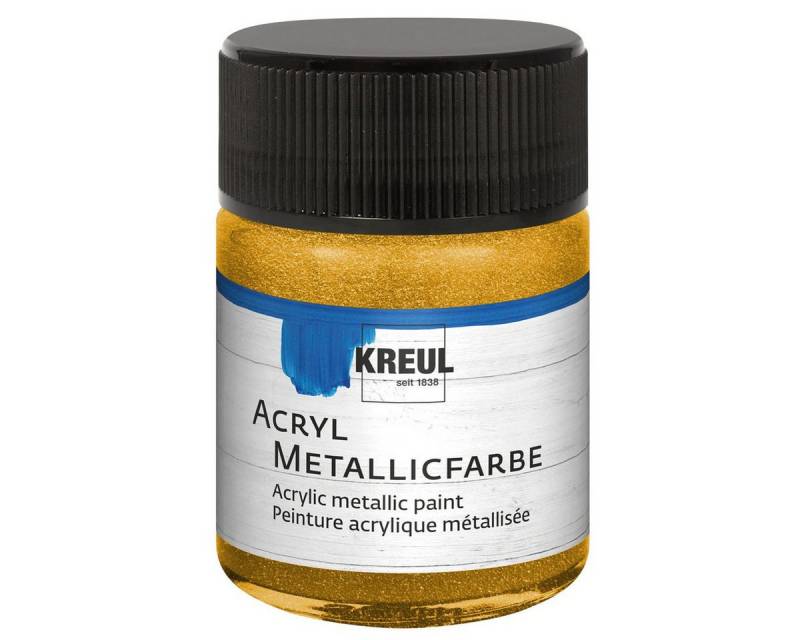 C. KREUL Acrylfarbe KREUL Acryl Metallicfarbe gold 50ml Glas von C. KREUL