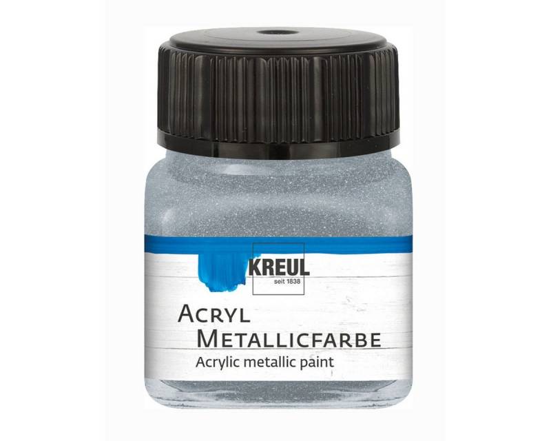 C. KREUL Acrylfarbe KREUL Acryl Metallicfarbe silber 20ml Glas von C. KREUL