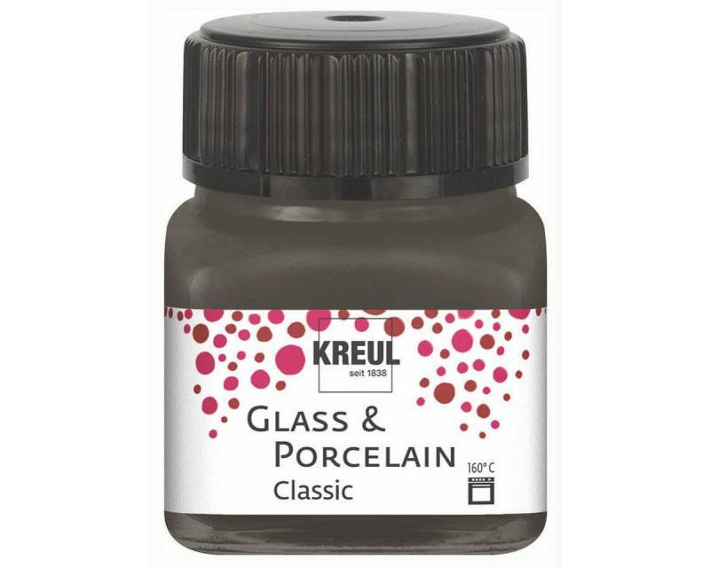 C. KREUL Porzellanfarbe KREUL Glass & Porcelain Farbe Classic dunkelbraun 20ml Glas von C. KREUL