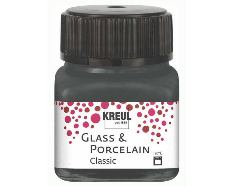 C. KREUL Porzellanfarbe KREUL Glass & Porcelain Farbe Classic grau 20ml Glas von C. KREUL