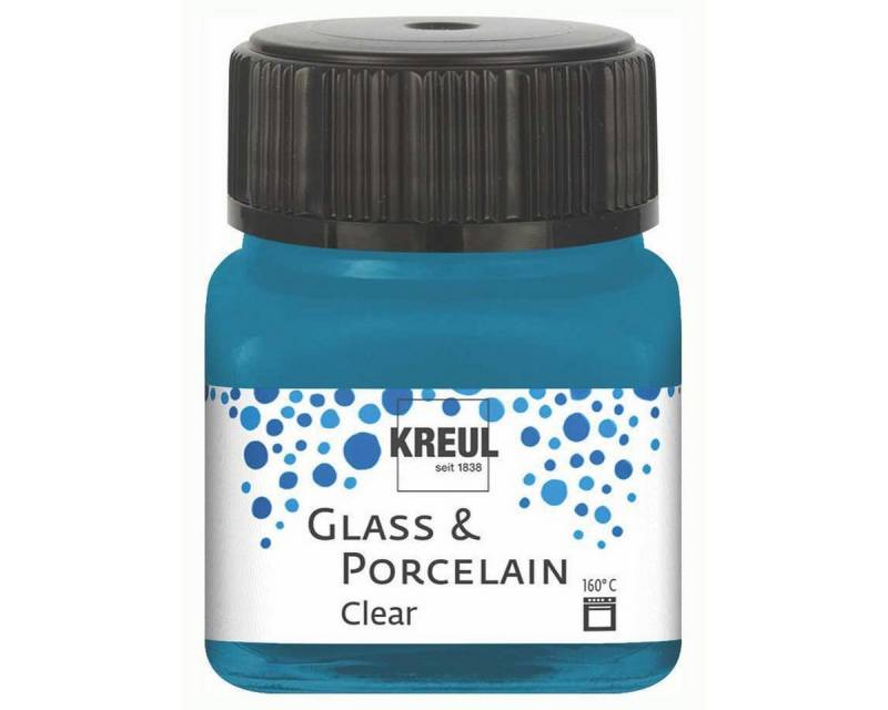 C. KREUL Porzellanfarbe KREUL Glass & Porcelain Farbe Clear cyanblau 20ml Glas von C. KREUL