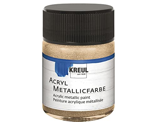 KREUL 77584 - Acryl Metallicfarbe, 50 ml Glas in champagner, glamouröse Acrylfarbe mit Metalliceffekt auf Wasserbasis, cremig deckend, schnelltrocknend und wasserfest KREUL 77584 - Acryl Metallicfarbe, 50 ml Glas in champagner, glamouröse Acrylfarbe mit Metalliceffekt auf Wasserbasis, cremig deckend, schnelltrocknend und wasserfest von Kreul