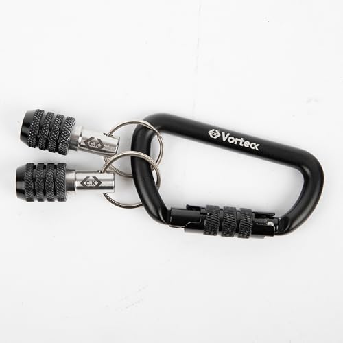 2 x Vorteck 1/4" Bithalter mit Schnellverschluss am Karabiner von C.K