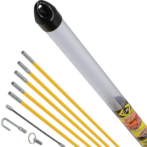 C.K MightyRods Pro 5m Kabelstangen Startpaket, 2 Flexibilitäten Einziehstangen, 100% Splitterfrei Glasfaser Harz Elektrische Kabelziehhilfe, Elektroinstallation, Kabeleinziehhilfe Elektriker, CK T5420 C.K MightyRods Pro 5m Kabelstangen Startpaket, 2 Flexibilitäten Einziehstangen, 100% Splitterfrei Glasfaser Harz Elektrische Kabelziehhilfe, Elektroinstallation, Kabeleinziehhilfe Elektriker, CK T5420 von C.K