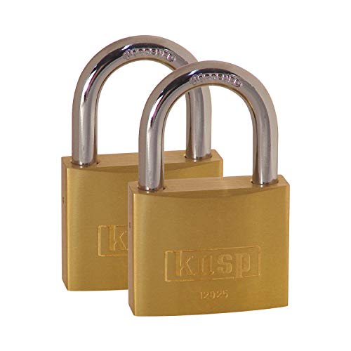 Kasp Vorhängeschloss, Messing Doppelpack, 25 mm, gleichschließend Serie 120, gold, K12025D2 Kasp Vorhängeschloss, Messing Doppelpack, 25 mm, gleichschließend Serie 120, gold, K12025D2 von Kasp