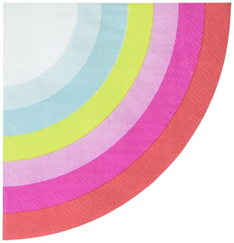 C.R. Gibson TW4-24076 Regenbogen-Einweg-Papierservietten für Geburtstagsfeiern und andere Feiern, mehrfarbig, 20 Stück von C.R. Gibson