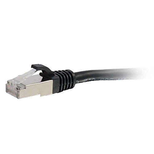 C2G 0. 3M Schwarzes CAT6A Ethernet Gigabit LAN Netzwerkkabel (RJ45) Vernickeltes und kupfergeflochtenes Patch UTP Kabel von C2G