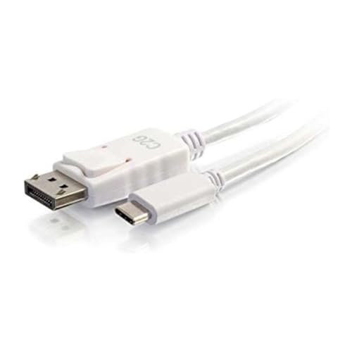 C2G 1,8 m USB-C-auf-DisplayPort-Adapterkabel Weiß - 4K-Audio/Video-Adapter - Externer Videoadapter - USB-C - DisplayPort - Weiß von C2G