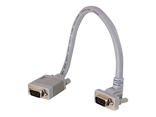 C2G 1M Premium HD15 SXGA VGA auf VGA Monitorkabel mit 90-Grad-Stecker. VGA-Computerkabel, Stecker auf Buchse, 90 Grad von C2G