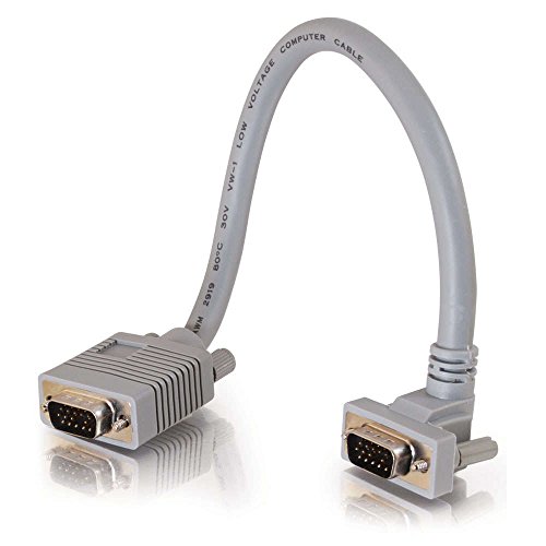 C2G 5M Premium HD15 SXGA VGA auf VGA Monitorkabel mit 90-Grad-Stecker. VGA-Computerkabel, Stecker auf Stecker, 90 Grad von C2G