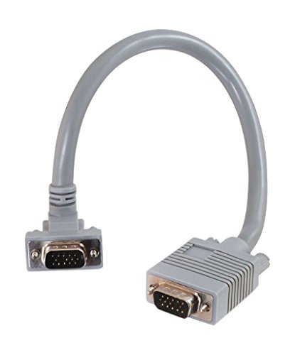 C2G 7M Premium HD15 SXGA VGA auf VGA Monitorkabel mit 90-Grad-Stecker. VGA-Computerkabel, Stecker auf Stecker, 90 Grad von C2G