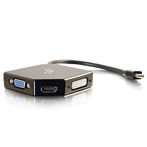 C2G 80929 Mini DisplayPort auf HDMI, DVI oder VGA Adapter, Laptop, Notebook, Apple MacBook, MacBook Pro, iMac, MacBook Air, Mac Mini, Surface pro 1 2 3 4, Thinkpad Carbon X1 and More Connect Dongle von C2G
