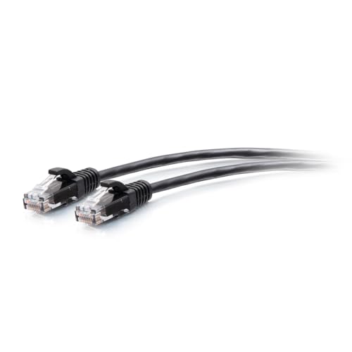 C2G CAT6A Ethernet-Kabel, extra flexibel, schmal, ideal für Router, Modem, Internet, WLAN-Boxen, Xbox, PS5, Smart TV, SKY Q, IP-Kamera, 1,2 m, Schwarz von C2G