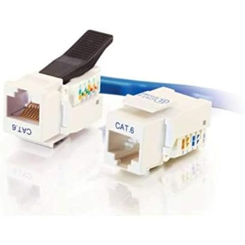 C2G Cat6 RJ45 UTP werkzeuglose Keystone-Buchse Weiß von C2G