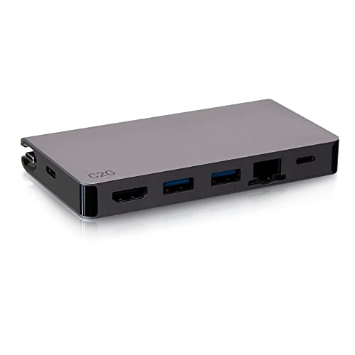 C2G USB C 5-in-1 Compact Dock mit HDMI, 2X USB-A, Ethernet und USB-C-Laden, Strom Delivery bis zu 100W. 4K-Auflà¶Sung @ 30Hz von C2G