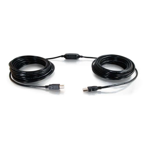 C2G Legrand C2G 38998 USB-Verlängerungskabel, langes USB-A-auf-B-Kabel, schwarzes Plug-and-Play-Kabel, 12 m, 1 Stück von C2G
