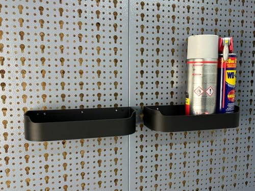 C3E 2X Ablage Sprühflaschen Lochwand passend für Küpper Lochwand und Eurolochung 45 mm Eurolochwand - Alle Lochwände - Systemhalter - Lochwand Zubehör (2X Ablage) von C3E