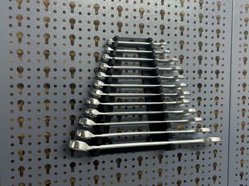 C3E Maulschlüssel und Ringschlüssel für Lochwand passend für Küpper Lochwand und Eurolochung 45 mm Eurolochwand - Alle Lochwände - Systemhalter - Lochwand Zubehör Werkzeugwand (12 Auflagen) von C3E