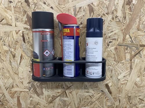Wandhalterung für Sprühflaschen Farbdosen Spraydosen Werkzeugwand Wandmontage (3 Dosen) von C3E
