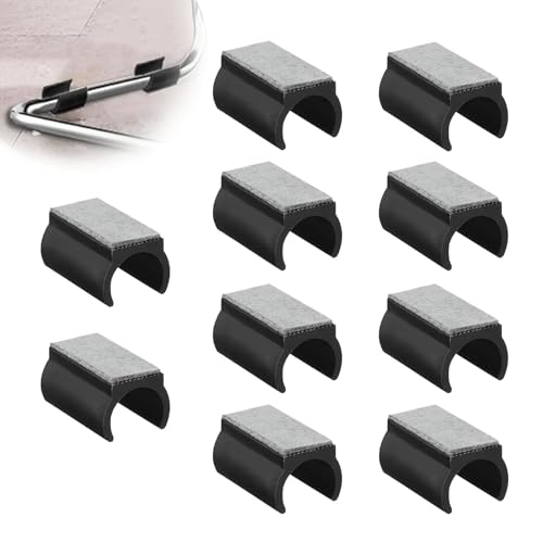Freischwinger Stuhlschiene, 10 Stück 22 mm Freischwinger Stuhlschiene mit Filz für Parkett, Laminat, Fliesen Stuhlschiene, Freischwinger Stuhlmöbelschiene, Geeignet für Büros, schwarz von CAAGGMM