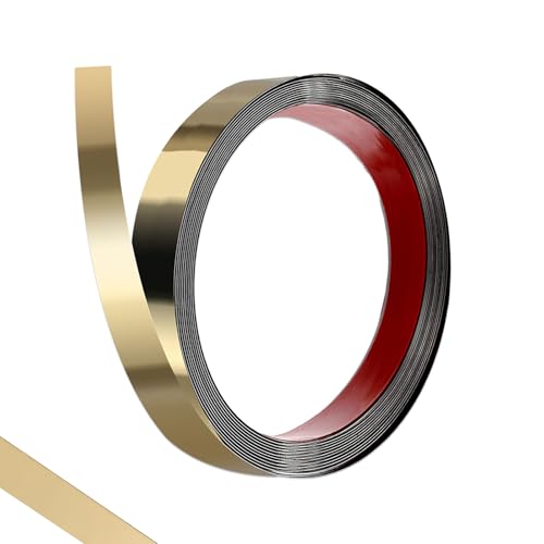 Wandleiste, Zierleisten Selbstklebend, 5m x 1,5cm Zierleisten Selbstklebend, Selbstklebende Dekorative Wandleiste, Edelstahl Wandleiste zum Abziehen, Für Decken, Raumdekoration, Gold Wandleiste, Zierleisten Selbstklebend, 5m x 1,5cm Zierleisten Selbstklebend, Selbstklebende Dekorative Wandleiste, Edelstahl Wandleiste zum Abziehen, Für Decken, Raumdekoration, Gold von CAAGGMM