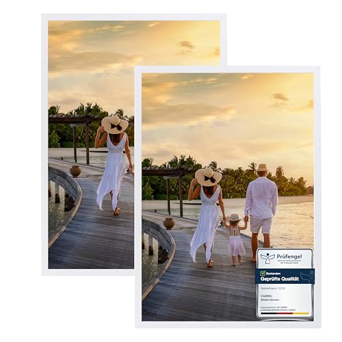 CABBEL 2x Bilderrahmen 50x70 cm Weiß Rahmen 2-Pack | Dokumentenrahmen, Collage, Poster | MDF Holz-Posterrahmen Acrylglas | Picture Frame, Puzzlerahmen, Bilder, Fotorahmen zum Aufhängen CABBEL 2x Bilderrahmen 50x70 cm Weiß Rahmen 2-Pack | Dokumentenrahmen, Collage, Poster | MDF Holz-Posterrahmen Acrylglas | Picture Frame, Puzzlerahmen, Bilder, Fotorahmen zum Aufhängen von CABBEL