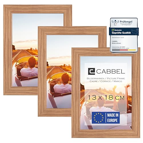 CABBEL 3er Set Bilderrahmen 13x18 MDF Holz-Rahmen mit bruchsicherem Acrylglas in Eiche CABBEL 3er Set Bilderrahmen 13x18 MDF Holz-Rahmen mit bruchsicherem Acrylglas in Eiche von CABBEL