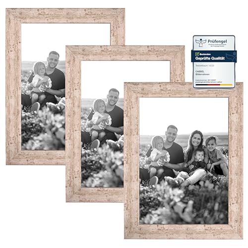 CABBEL 3er Set Bilderrahmen DIN A5 15x21 cm MDF Holz-Rahmen mit bruchsicherem Acrylglas in Birke CABBEL 3er Set Bilderrahmen DIN A5 15x21 cm MDF Holz-Rahmen mit bruchsicherem Acrylglas in Birke von CABBEL