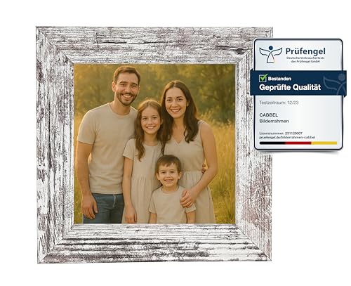 CABBEL Bilderrahmen 10x10 cm aus MDF | Acrylglas bruchsicher | Birke | 1er Pack | Quadratischer Fotorahmen zum Aufstellen oder Aufhängen | Modern & stabil CABBEL Bilderrahmen 10x10 cm aus MDF | Acrylglas bruchsicher | Birke | 1er Pack | Quadratischer Fotorahmen zum Aufstellen oder Aufhängen | Modern & stabil von CABBEL