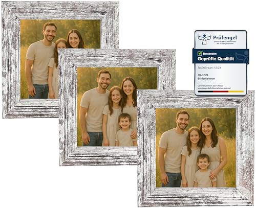 CABBEL Bilderrahmen 10x10 cm aus MDF | Acrylglas bruchsicher | Birke | 3er Pack | Quadratischer Fotorahmen zum Aufstellen oder Aufhängen | Modern & stabil CABBEL Bilderrahmen 10x10 cm aus MDF | Acrylglas bruchsicher | Birke | 3er Pack | Quadratischer Fotorahmen zum Aufstellen oder Aufhängen | Modern & stabil von CABBEL
