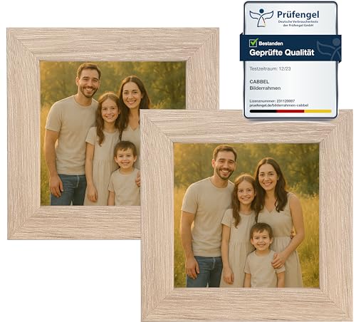 CABBEL Bilderrahmen 10x10 cm aus MDF | Acrylglas bruchsicher | Natur | 2er Pack | Quadratischer Fotorahmen zum Aufstellen oder Aufhängen | Modern & stabil CABBEL Bilderrahmen 10x10 cm aus MDF | Acrylglas bruchsicher | Natur | 2er Pack | Quadratischer Fotorahmen zum Aufstellen oder Aufhängen | Modern & stabil von CABBEL