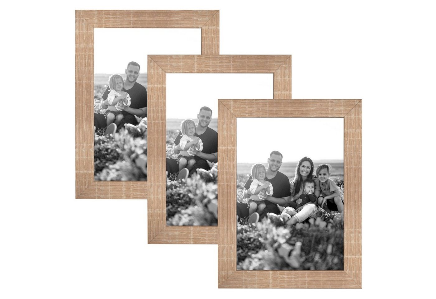 CABBEL Bilderrahmen-Set MDF Holz-Rahmen, Acrylglas, Collagen, Portraits, Bilder für Wand-Tisch, für 3 Bilder (Spar-Set), 3er Set Bilderrahmen 10x15 cm in Mokka, Modern, Schmal, Fotorahmen, Ideal für Fotogalerie, Wanddeko, Lifestyle von CABBEL