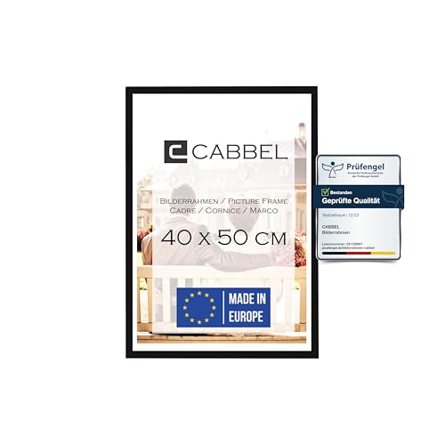 CABBEL Einzelpack (1 STK.) Bilderrahmen 40x50 cm MDF Holz-Rahmen in Schwarz | mit bruchsicherem Plexi-Glas/Modern von CABBEL