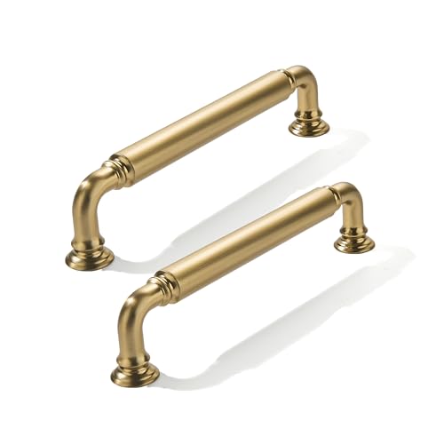 CABDM 10 Stück 12,7 cm Loch in der Mitte Champagner Bronze robuste solide Schrankgriffe geeignet für Schränke, Kommoden, Küchen und Badezimmerschränke. von CABDM