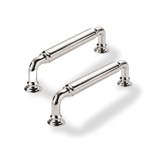 CABDM 10 Stück 9,5 cm Lochmitte, poliertes Nickel, robust, solide Schrankgriffe, geeignet für Schränke, Kommoden, Küchen und Badezimmerschränke. von CABDM