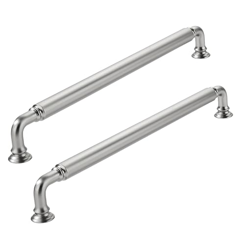 CABDM 5 Stück 25,4 cm Lochmitte gebürstetes Satin-Nickel, robust, solide Schrankgriffe, geeignet für Schränke, Kommoden, Küchen und Badezimmerschränke. von CABDM