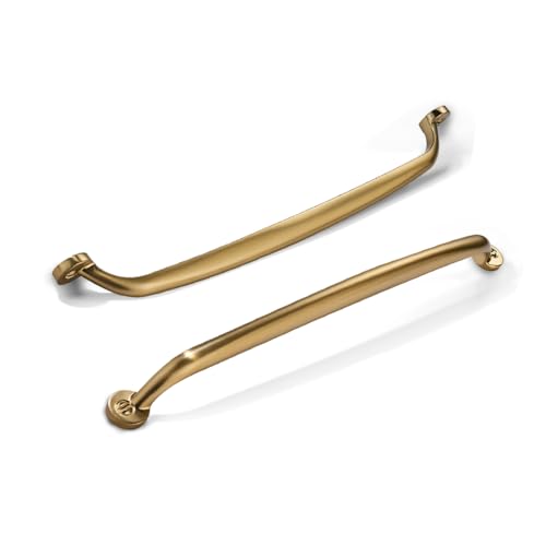 CABDM Schrankgriffe aus gebürstetem Messing, 20,3 cm Lochmitte, robust, solide Schubladengriffe, Küche, Waschtisch, Badezimmer, 2 Stück von CABDM