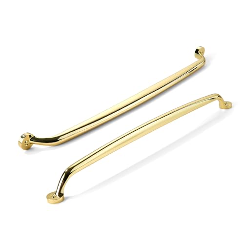 CABDM Schrankgriffe aus poliertem Messing, 30,5 cm Lochmitte, robust, solide Schubladengriffe, Küche, Waschtisch, Badezimmer, 2 Stück von CABDM