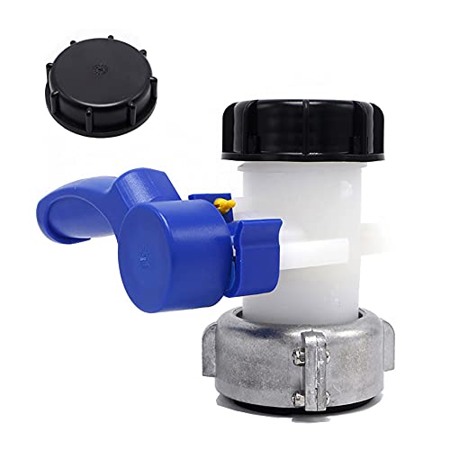 CABINA HOME IBC Wassertank Adapter Universal Klappenhahn Wassertank Schlauchanschluss Auslaufhahn Adapter Für Wassertank Ablasshahn,Regentonne,Kanister,Container (62mm) von CABINA HOME