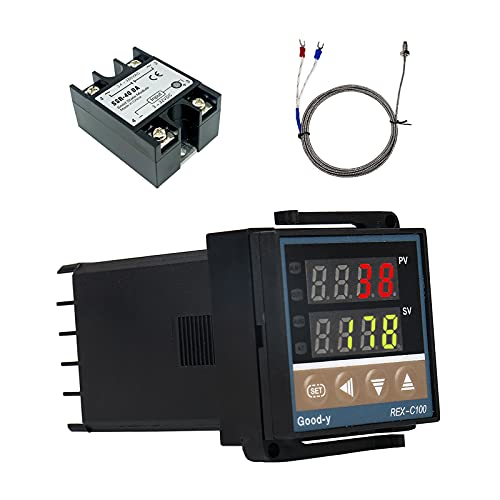 Digital Temperaturregler REX-C100, 0 ℃ ~ 1300 ℃ Alarm PID Temperaturregler Kits Digital Intelligente Thermostat Relais Ausgang mit K-Typ von CABINA HOME