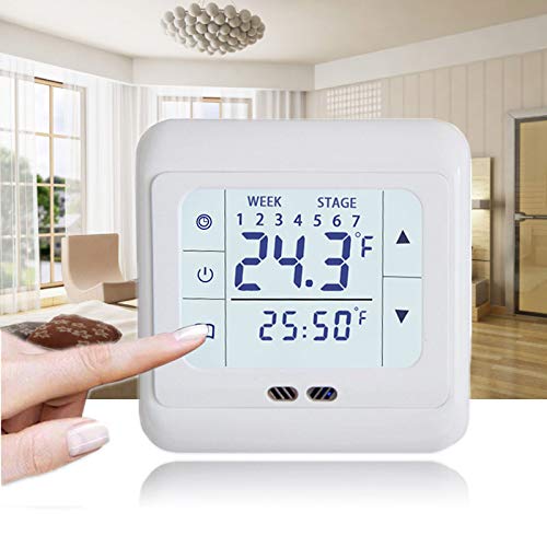 Raumthermostat Digital Thermostat LCD Touchscreen Digital Tempraturregler Thermostat Fußbodenheizung Elektrisch Unterputz Programmierbar von CABINA HOME