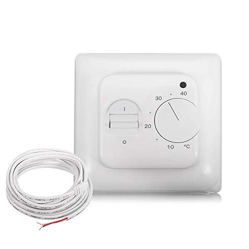 Thermostat Fußbodenheizung Temperatur Regler Raumthermostat UP Unterputz mit 3m Temperaturfühler Externem für Elektrische Fußbodenheizung Heizsysteme von CABINA HOME